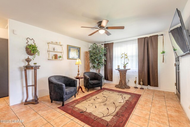 125 Azalea Dr, Daytona Beach, FL 32117 - sitting room featuring light tile patterned floors and ceiling fan