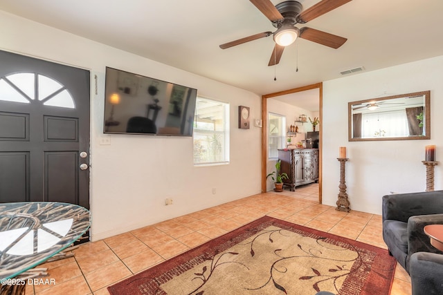 125 Azalea Dr, Daytona Beach, FL 32117 - entrance foyer with tile patterned flooring and ceiling fan