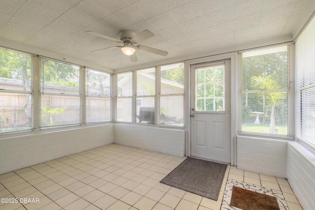125 Azalea Dr, Daytona Beach, FL 32117 - unfurnished sunroom with ceiling fan and plenty of natural light