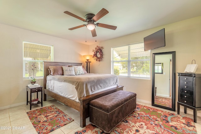 125 Azalea Dr, Daytona Beach, FL 32117 - bedroom with a ceiling fan and light tile patterned floors