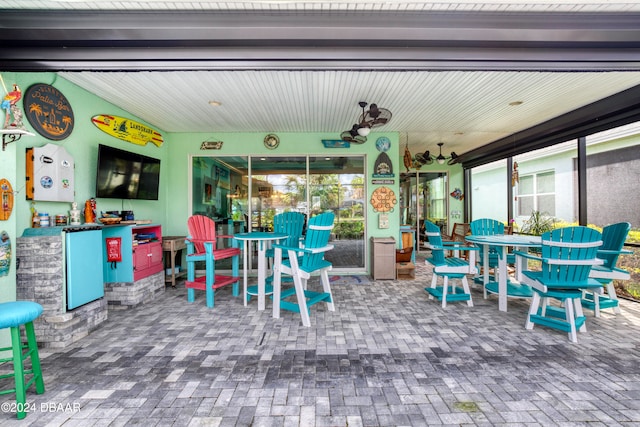 view of patio with ceiling fan