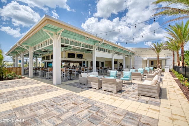 view of patio with an outdoor hangout area