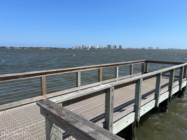 1801 James St, South Daytona, FL 32119 - dock with a water view and a skyline view