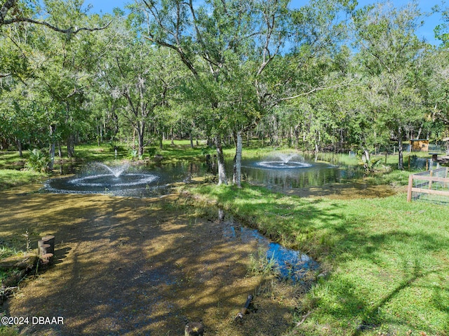 view of home's community with a water view