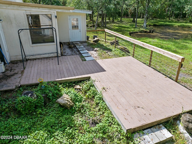 deck with a lawn