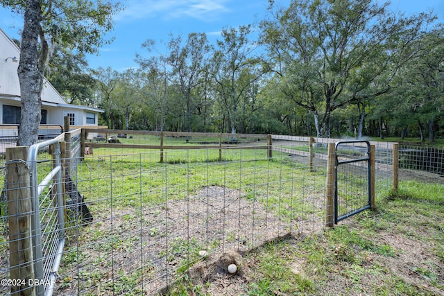 view of yard with a rural view