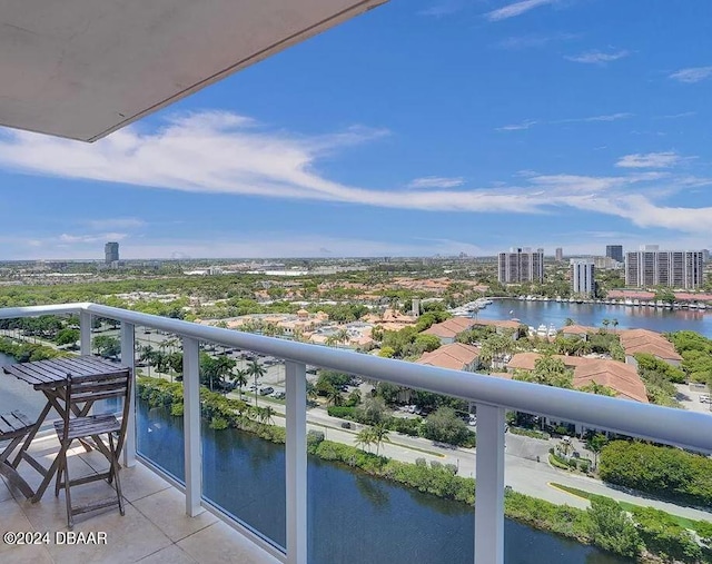 balcony with a water view