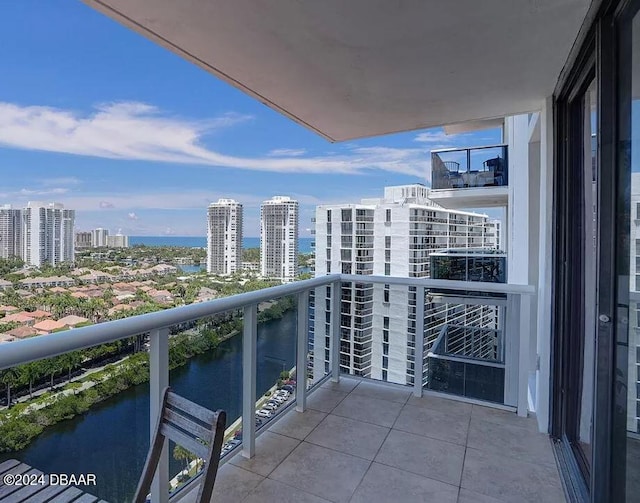 balcony with a water view