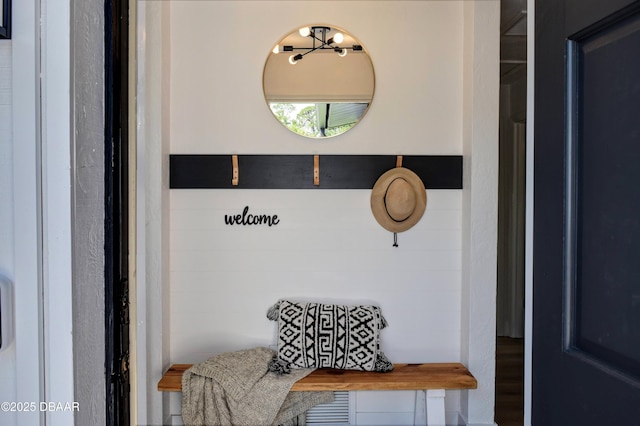 550 Eagle Dr, Holly Hill, FL 32117 - mudroom with a chandelier