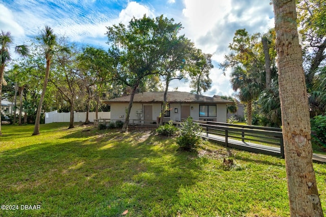 exterior space with a lawn