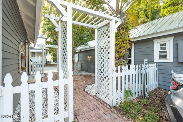 view of patio / terrace with a pergola