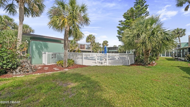 view of yard featuring fence