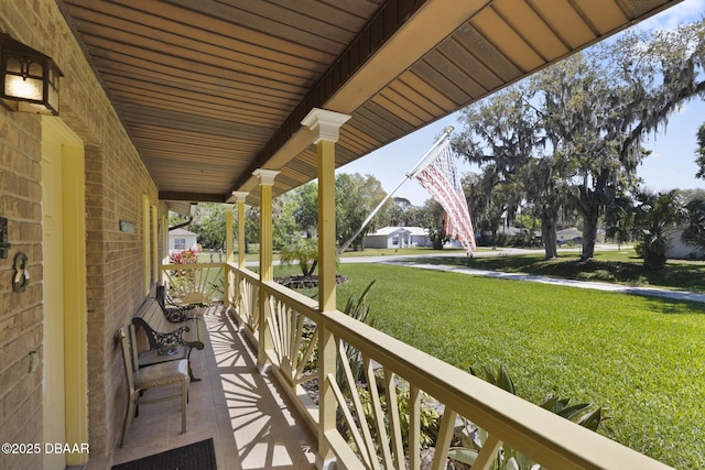 view of patio with a porch