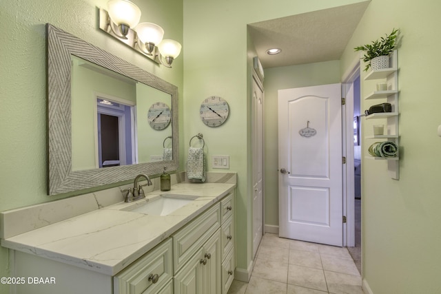 bathroom featuring vanity and tile patterned floors