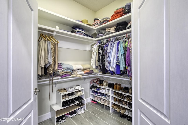 view of walk in closet