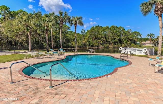 view of pool featuring a patio area