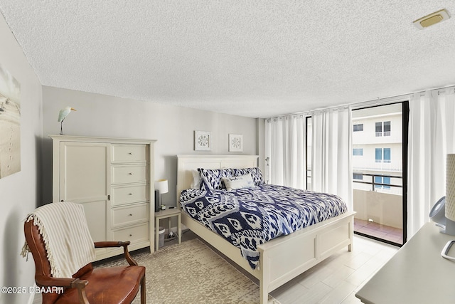 bedroom with a textured ceiling