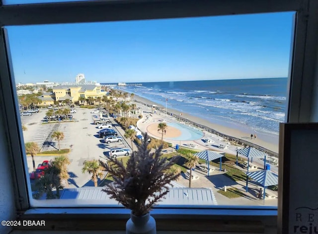 water view featuring a beach view