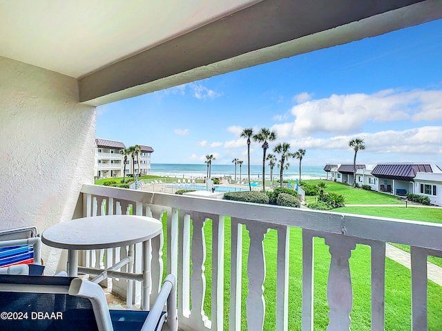 balcony with a water view