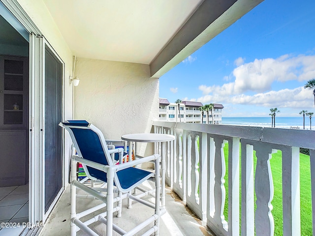 balcony with a water view