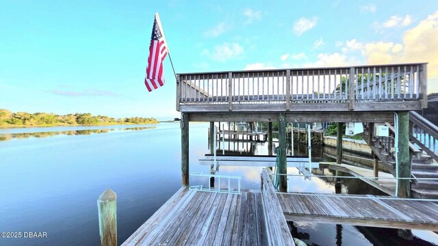 3128 John Anderson Dr, Ormond Beach, FL 32176 - dock area featuring a water view and boat lift