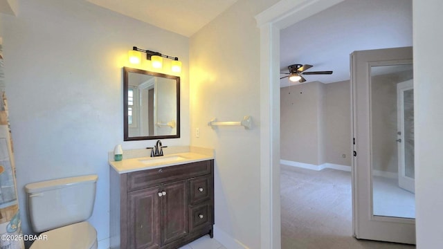 3128 John Anderson Dr, Ormond Beach, FL 32176 - bathroom with vanity and a ceiling fan