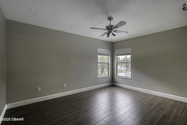 7 Foxfords Chase, Ormond Beach, FL 32174 - empty room featuring dark wood-style flooring, a ceiling fan, and a textured ceiling