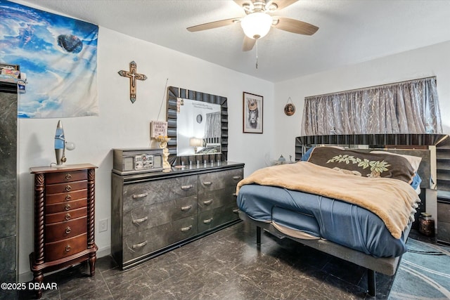 bedroom featuring ceiling fan