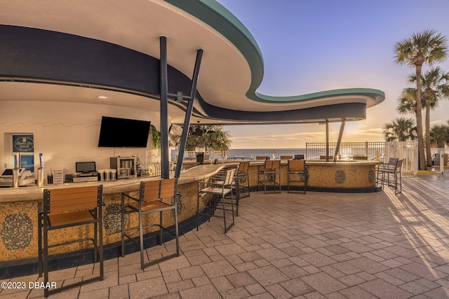 view of patio / terrace featuring a bar