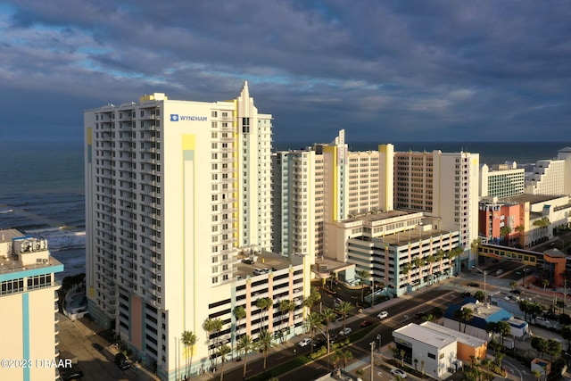 property's view of city with a water view