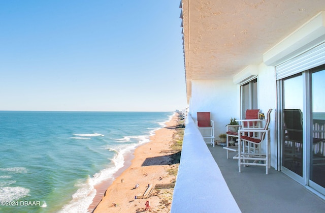 view of water feature featuring a beach view