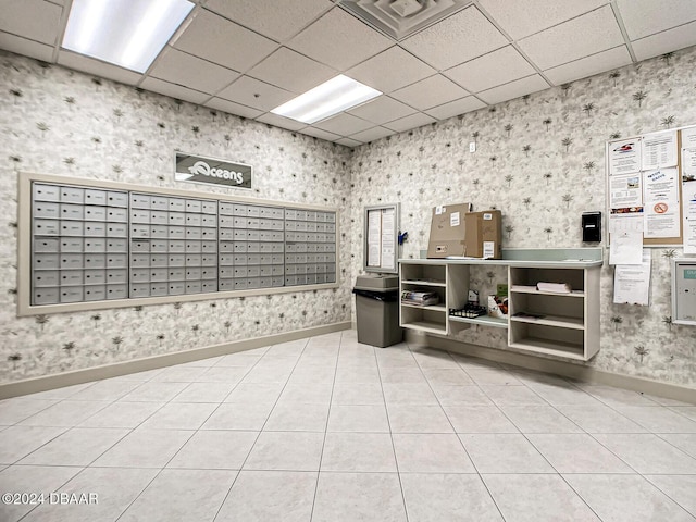 4 Oceans W Blvd Unit 108B, Daytona Beach Shores, FL 32118 - view of home's community featuring wallpapered walls, a drop ceiling, and mail area