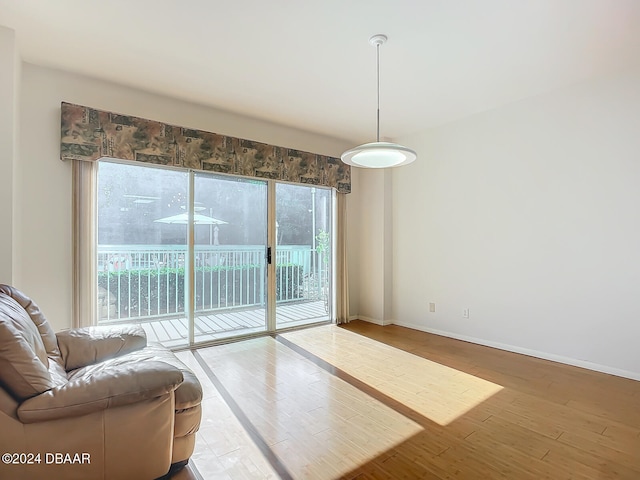 living room with hardwood / wood-style floors and plenty of natural light