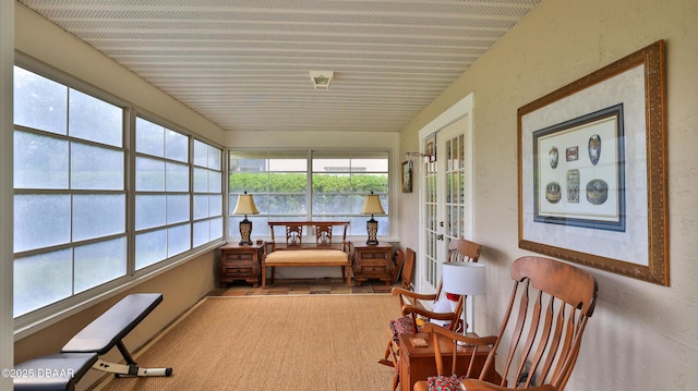 sunroom / solarium with french doors