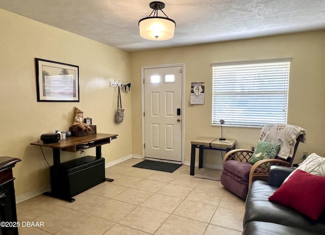 foyer with light tile patterned floors