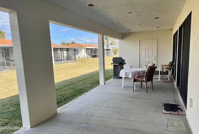 view of patio / terrace with a grill