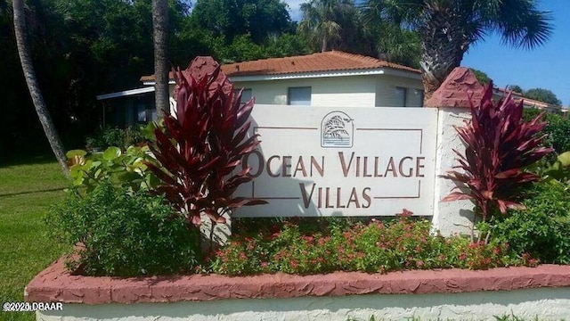 view of community sign