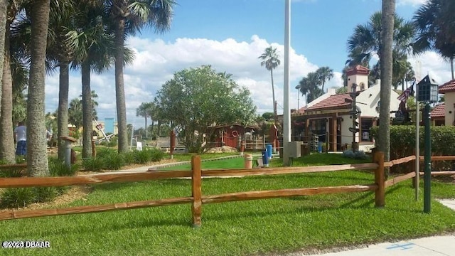 view of community with a lawn