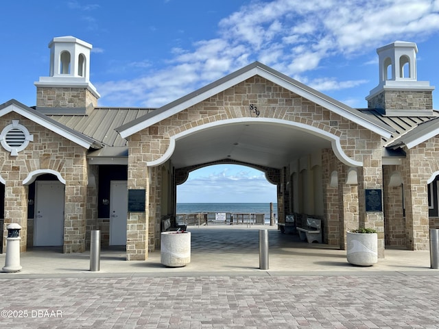 view of property's community with a water view