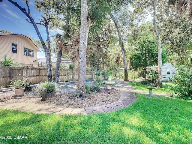 view of yard featuring fence