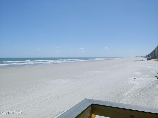 view of water feature featuring a view of the beach