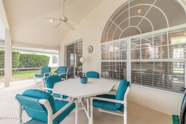 view of patio / terrace featuring ceiling fan