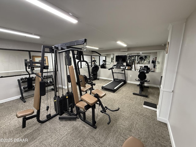 2615 S Atlantic Ave Unit 1D, Daytona Beach, FL 32118 - exercise room with carpet flooring and baseboards