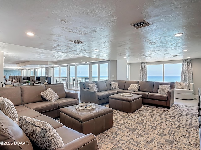 3333 S Atlantic Ave Unit 505, Daytona Beach, FL 32118 - living room with carpet and recessed lighting