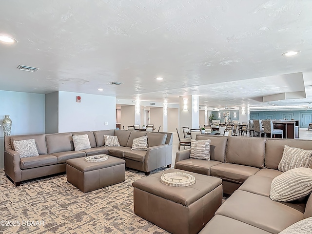 3333 S Atlantic Ave Unit 505, Daytona Beach, FL 32118 - living area featuring recessed lighting and carpet flooring