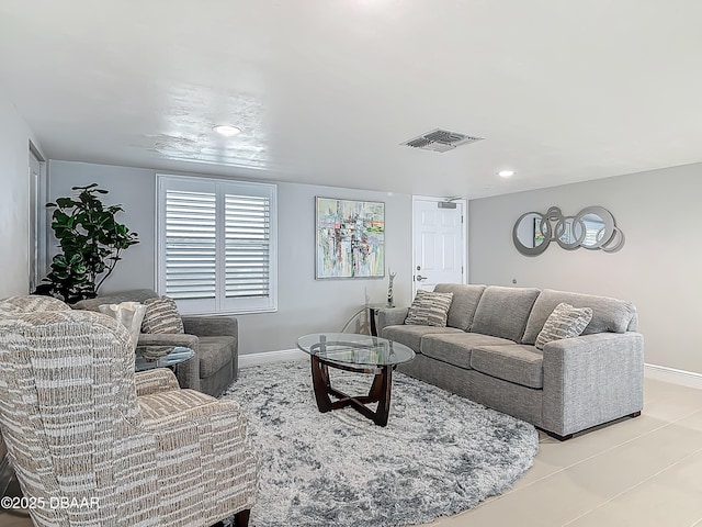 3333 S Atlantic Ave Unit 505, Daytona Beach, FL 32118 - living room featuring baseboards, tile patterned floors, and recessed lighting