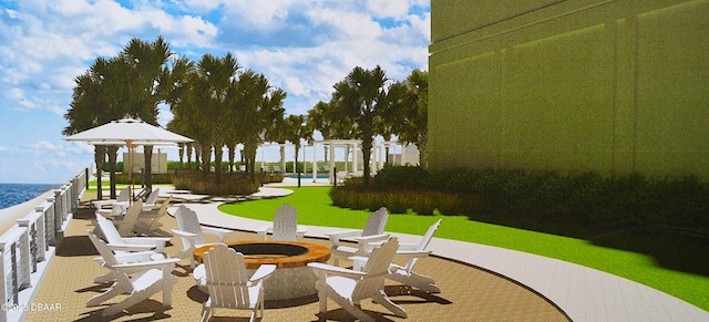 3333 S Atlantic Ave Unit 505, Daytona Beach, FL 32118 - view of patio / terrace featuring a community pool and a water view
