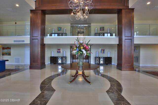 3333 S Atlantic Ave Unit 505, Daytona Beach, FL 32118 - community lobby with a towering ceiling and recessed lighting