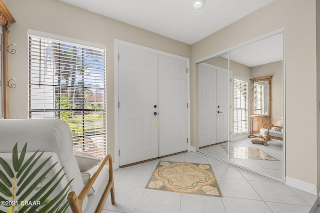 view of tiled entrance foyer