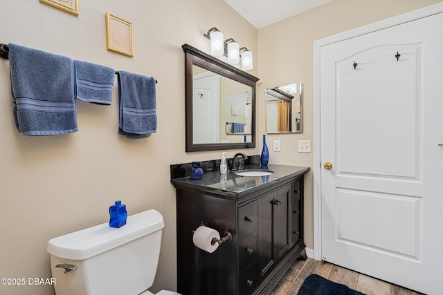 bathroom with toilet and vanity